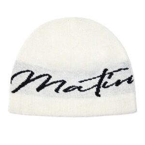 MATIN LOGO SCRIPT BEANIE IN IVORY